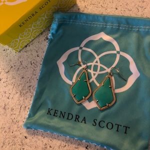 Alex gold drop earrings in turquoise